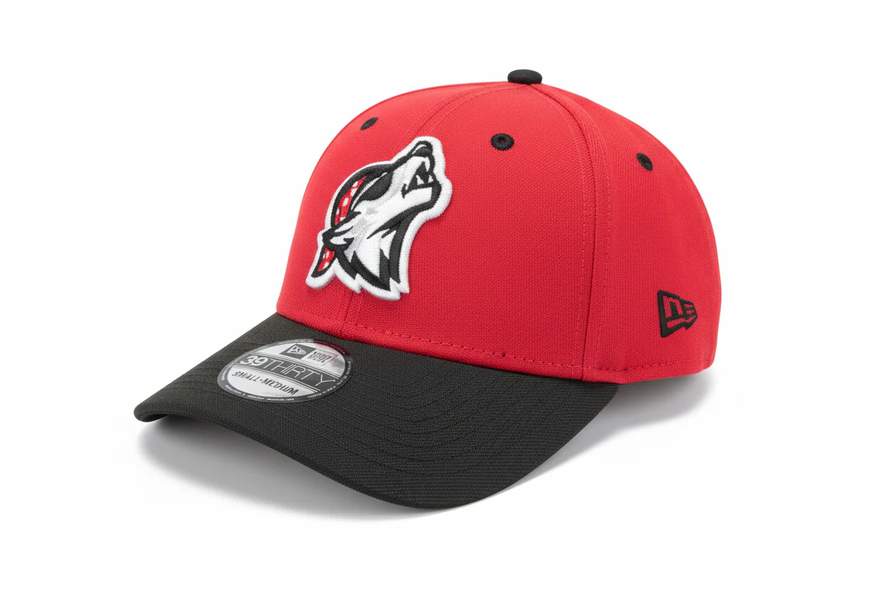 Erie SeaWolves NEC Howler Red Alt 39Thirty Stretch-Fit Cap