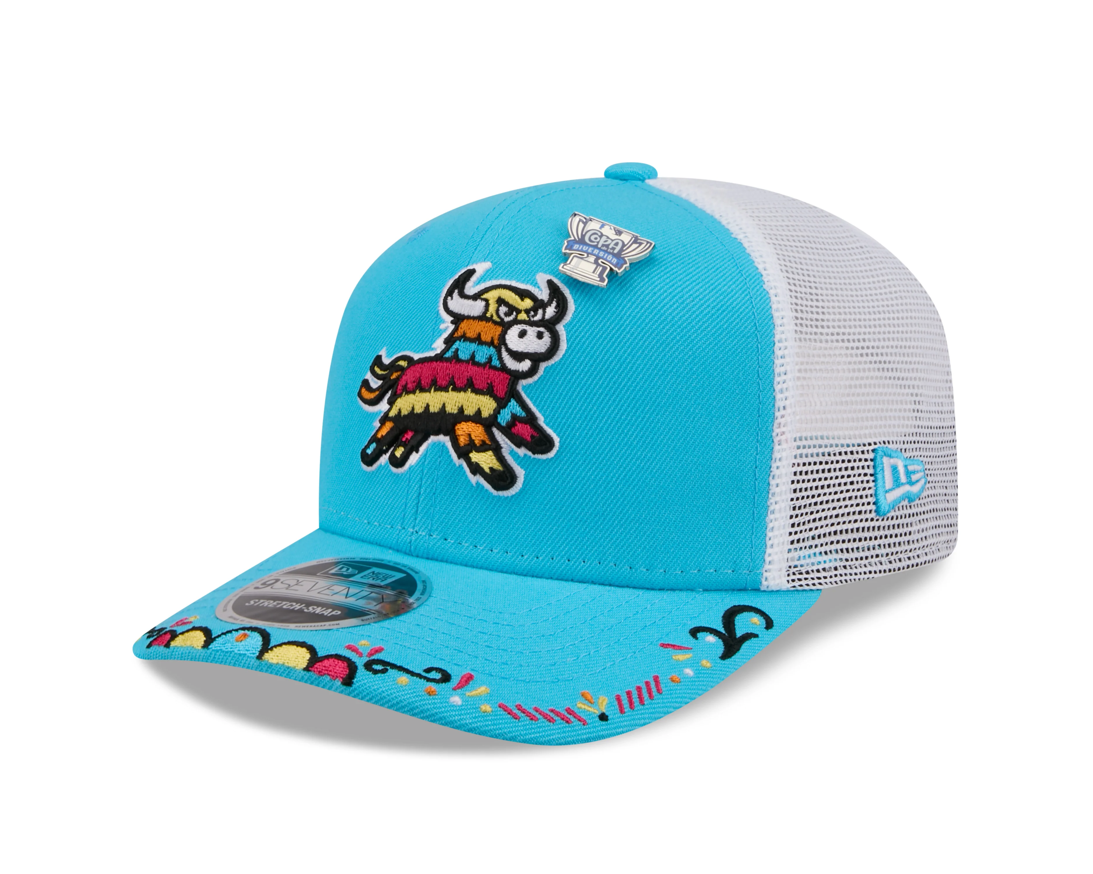 Erie SeaWolves NEC Piñatas Embroidered 9SEVENTY Stretch-Snap Adjustable Cap