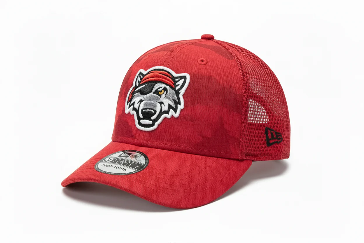 Erie SeaWolves NEC Youth Camo 39Thirty Stretch-Fit Cap