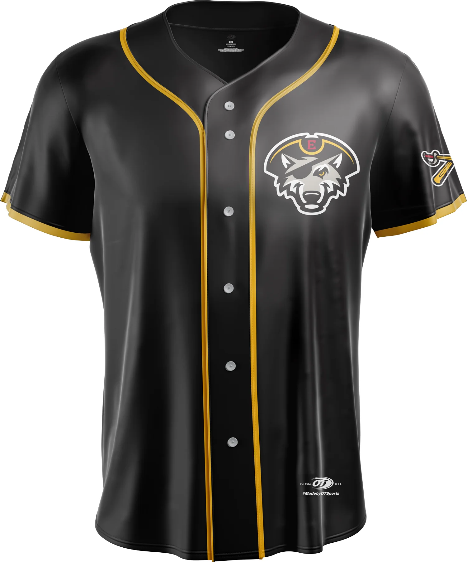 Erie SeaWolves OT Black Gold Replica Jersey
